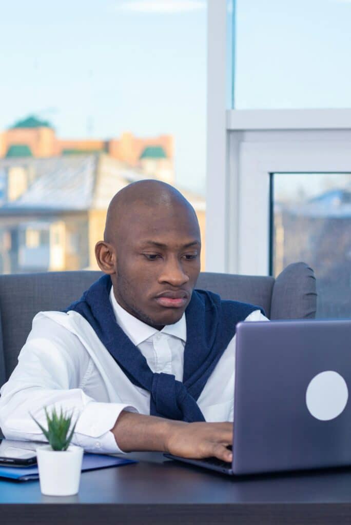 Man Working On a dell